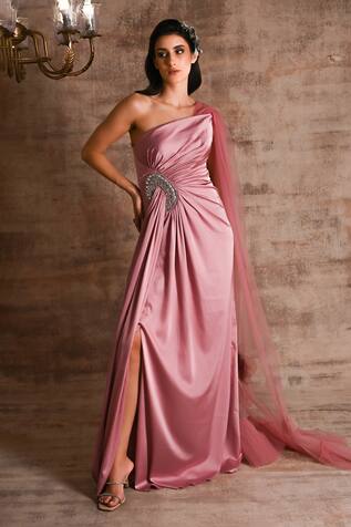 Wine Premium Designer Gown For Women - Lotus Lehenga Choli